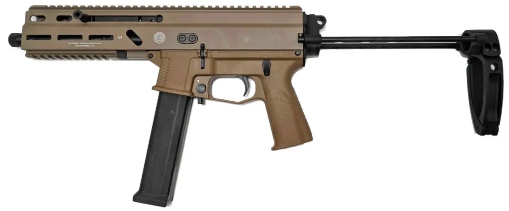 Grand Power Stribog SP45A3 .45 ACP Semi-Auto Pistol - FDE | 8" Threaded Barrel | 3x 20rd Mags | SB PDW